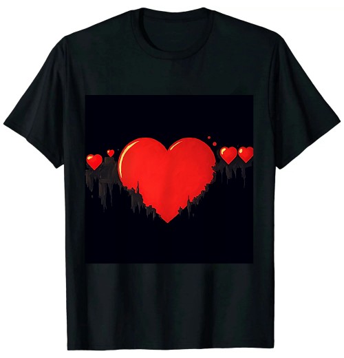 Ulloord Valentines Day Hearts Funny Boys Girls Kids T-Shirt