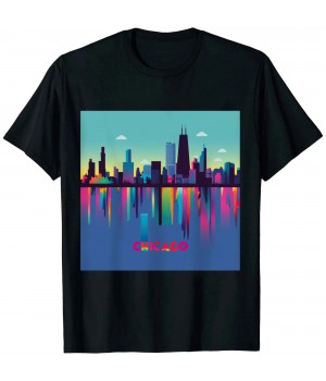 Ulloord Chicago city T-Shirt Chicago City Skyline T-Shirt T-Shirt