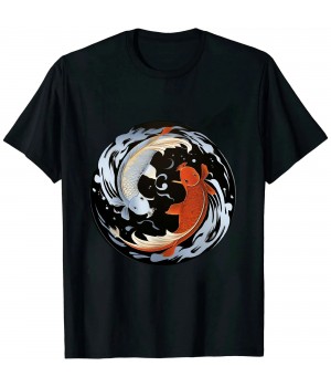 Shangniulu Yin And Yang Japanese Koi Fish T-Shirt